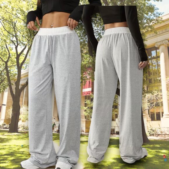 Pants - Super Soft Comfy Uber Baggy Stretchy Jesey Knit Bouncy Flare Wide Leg Pants